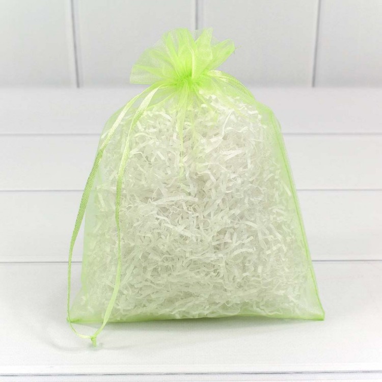 000801-4E Мешочки из органзы 17*23 см однотонные салатовый 1/100 1/3000