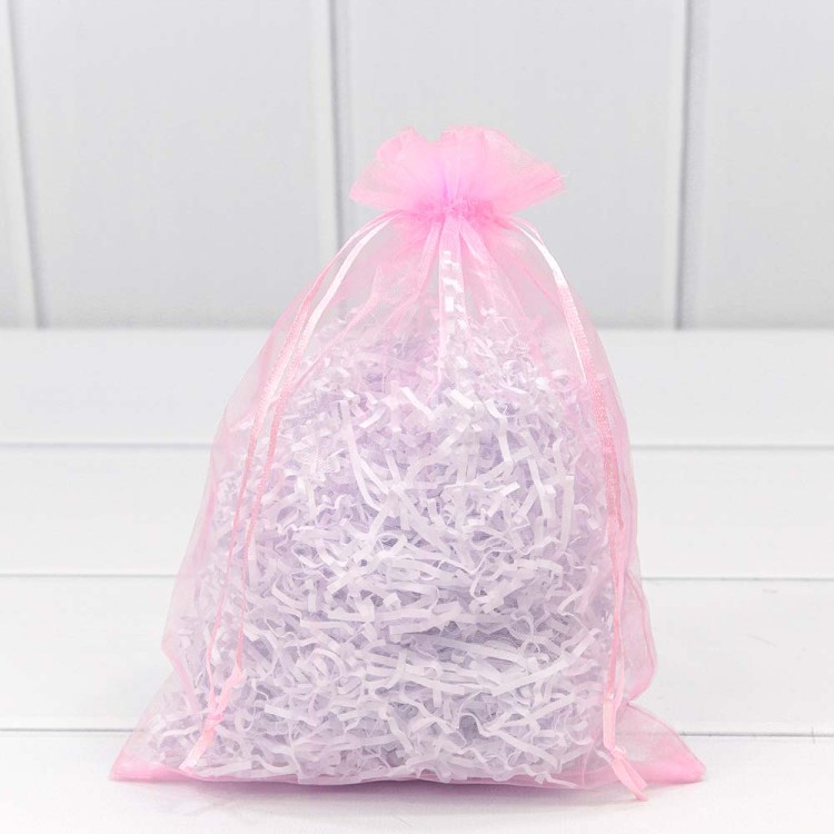 000801-10E Мешочки из органзы 17*23 см однотонные розовый 1/100 1/3000
