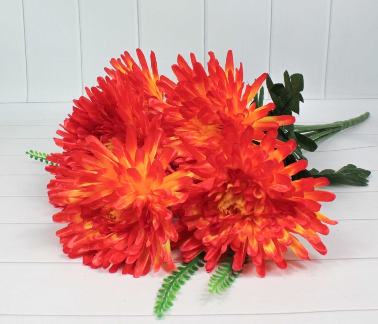 303-05-01/177 Искусственные цветы Хризантема 7 веток Оранжевый микс 1/1 303-05-01/177 Искусственные цветы Хризантема 7 веток Оранжевый микс 1/1