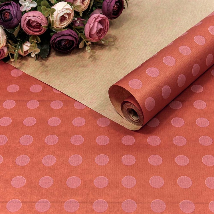 1403/44 Бумага Крафт 0,72*10м Верже 40г "Круги на розовом" 1/22