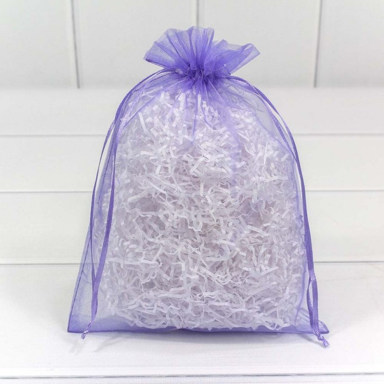 000801-5E Мешочки из органзы 17*23 см однотонные сиреневый 1/100 1/3000