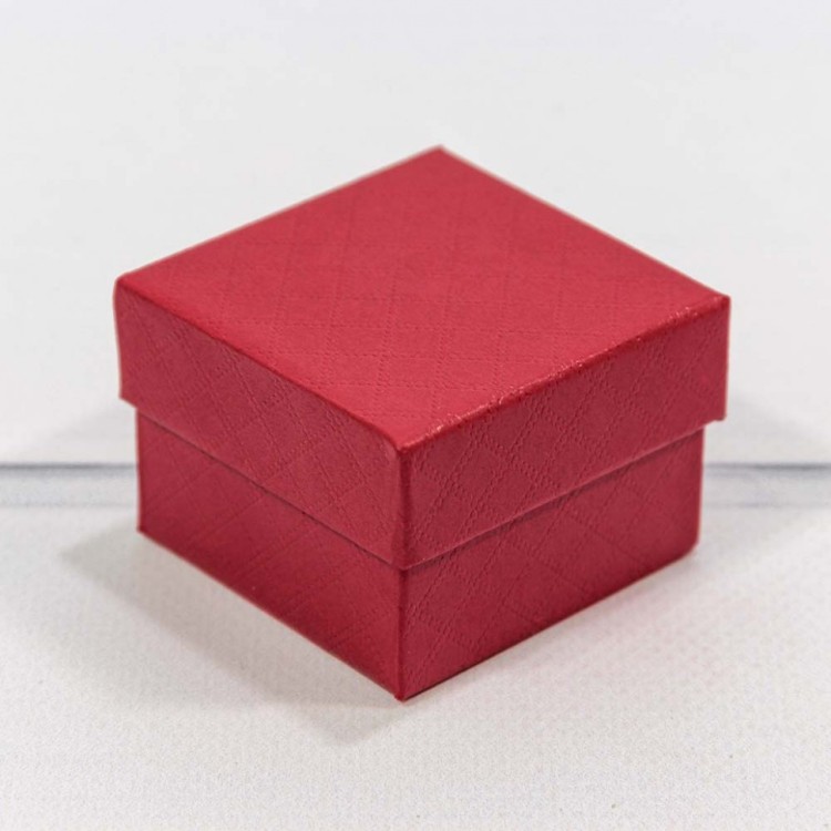 61255/1 Коробка Квадратная  5,5*5,5*3,5 "Ромбики" Красный 1/24 1/360							