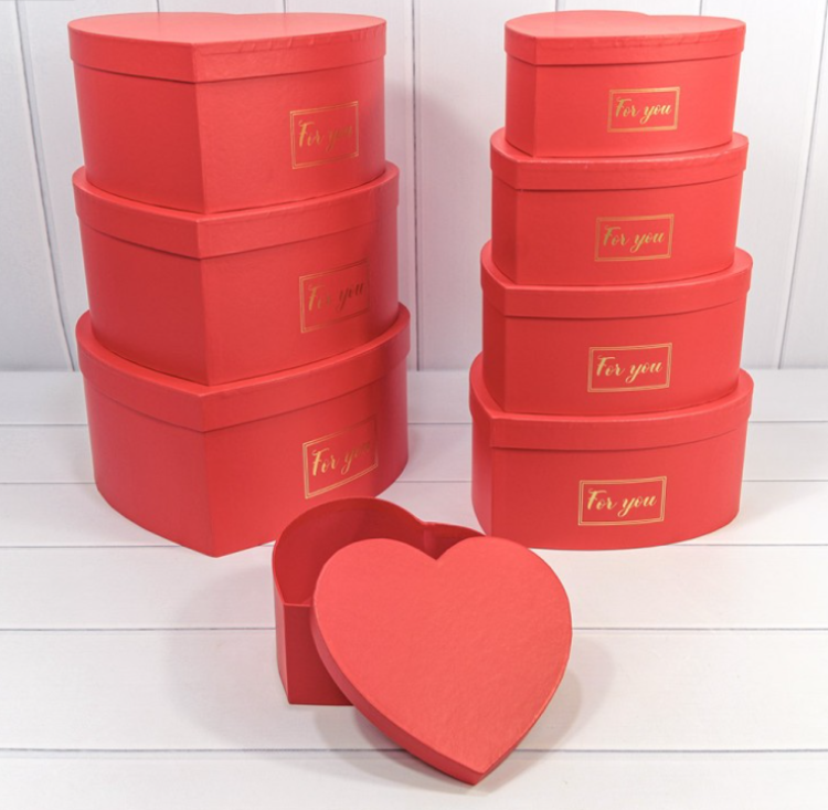 720960/2 Коробки "Сердце" Набор 1/8 32*31*15 Красный 1/8