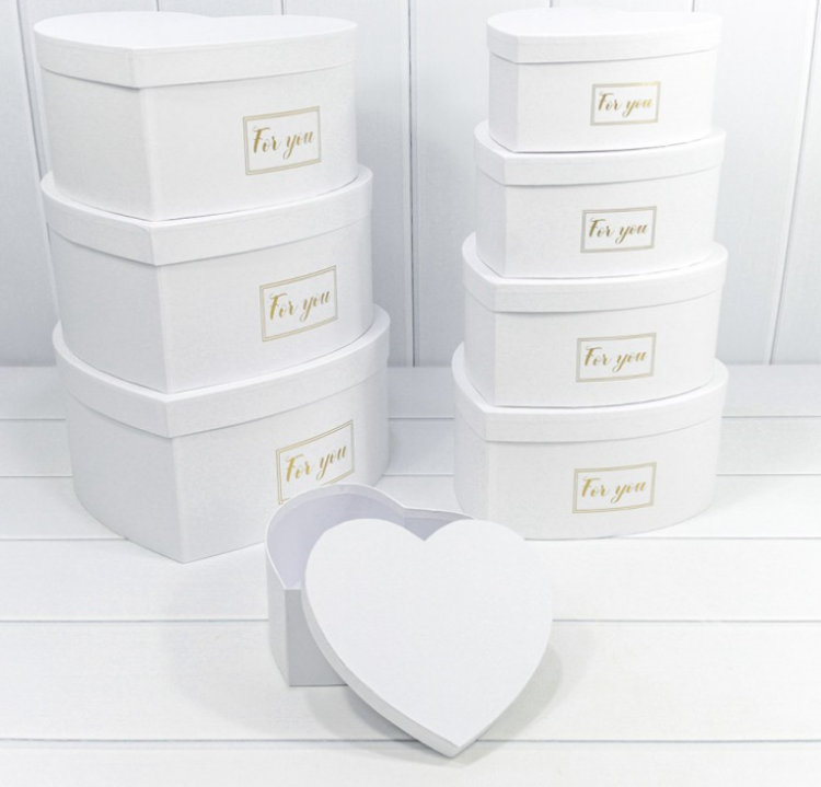 720960/3 Коробки "Сердце" Набор 1/8 32*31*15 Белый 1/8