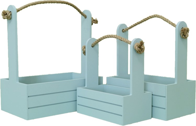 0010223 Ящик для декора Набор 3 в 1 (29*18*33,25*15*30,21*12*23) Серо-голубой	