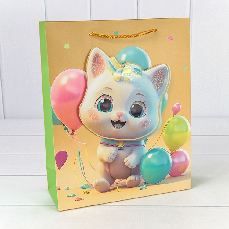 000270C	Пакет подарочный с 3D аппликацией "Детский" (микс 270) 26*32*10 210г 1/20 1/240