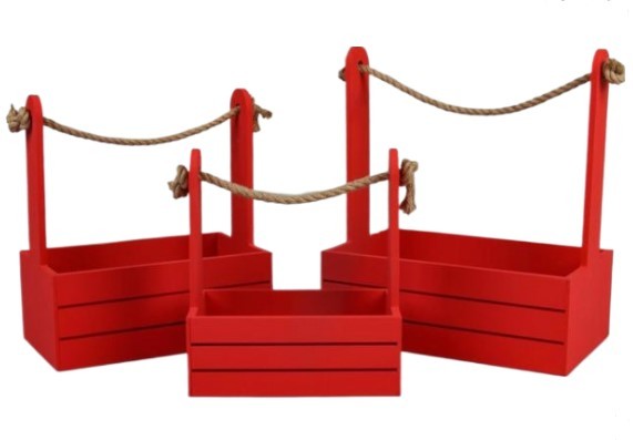 0010226 Ящик для декора Набор 3 в 1 (29*18*33,25*15*30,21*12*23) Красный