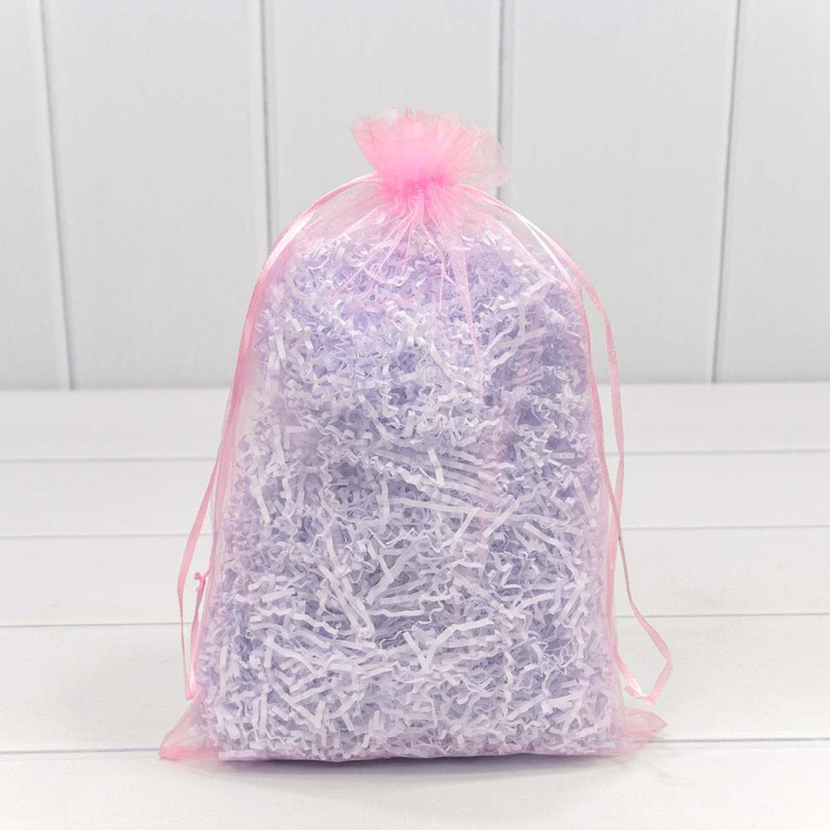 000801-10K Мешочки из органзы 20*30 см однотонные розовый 1/100 1/2000