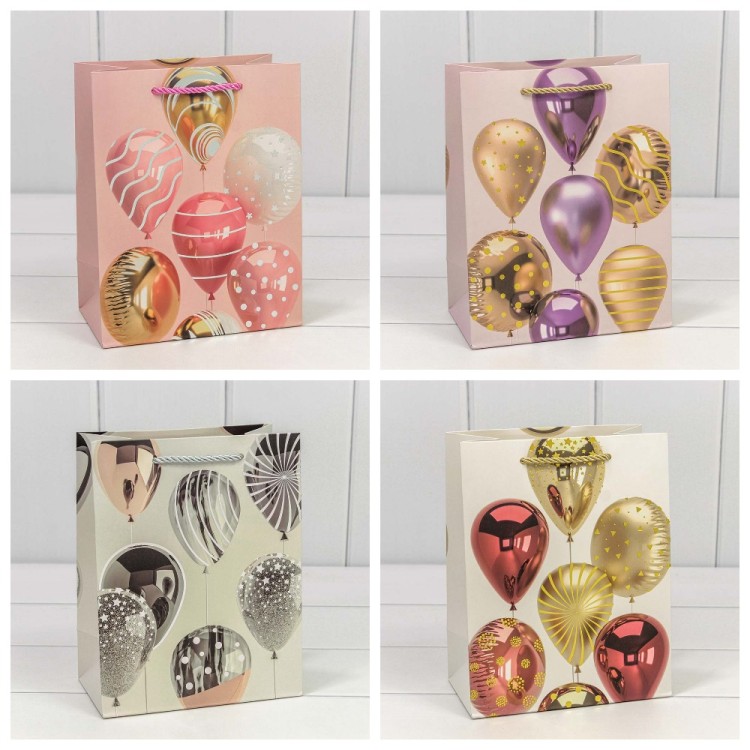 000129E Пакет подарочный с тиснением "Воздушные шары" (микс) 18*23*10 210г 1/20 1/720