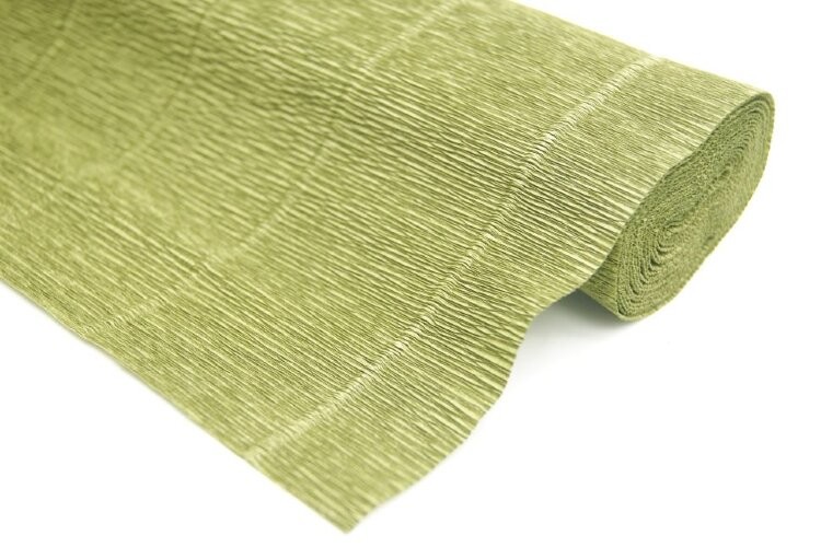 000612 Бумага гофрированная Хаки 50*250 180гр 1/60