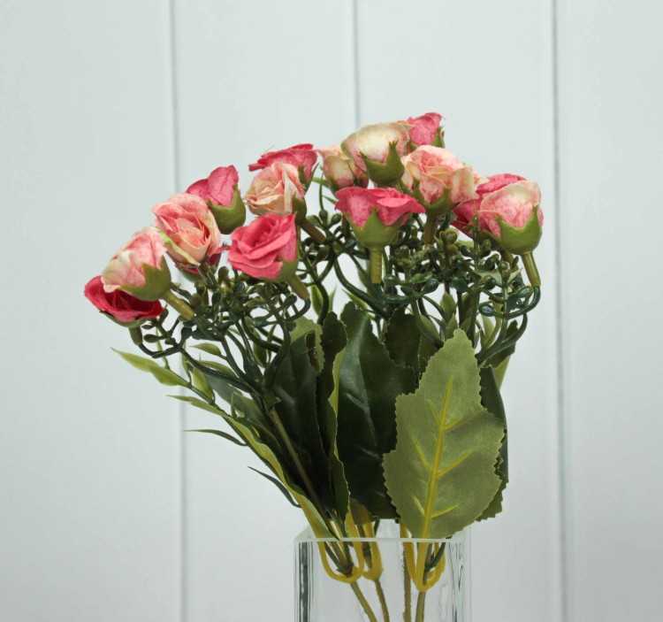 303-10-300/111 Искусственные цветы Розы Персиковый микс 30см 1/1