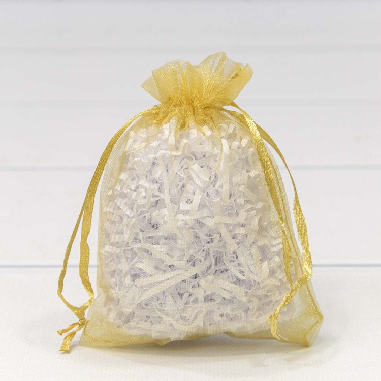 000801-7I Мешочки из органзы 9*12 см однотонные золото 1/100 1/5000