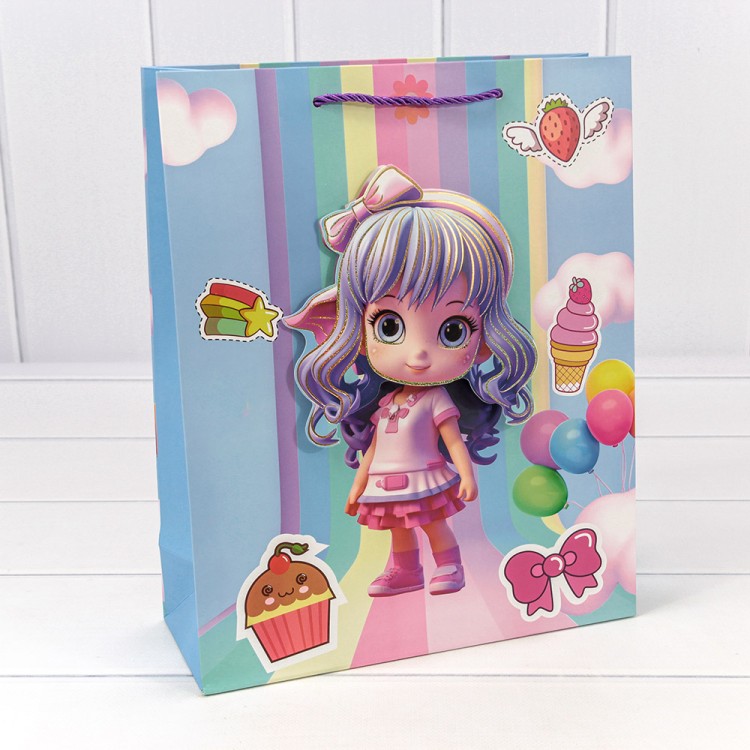 000265C	Пакет подарочный с 3D аппликацией "Детский" (микс 265) 26*32*10 210г 1/20 1/240