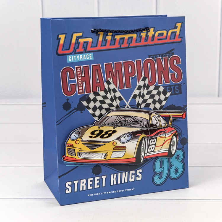 000266E	Пакет подарочный с 3D аппликацией "Детский" (микс 266) 18*23*10 210г 1/20 1/360