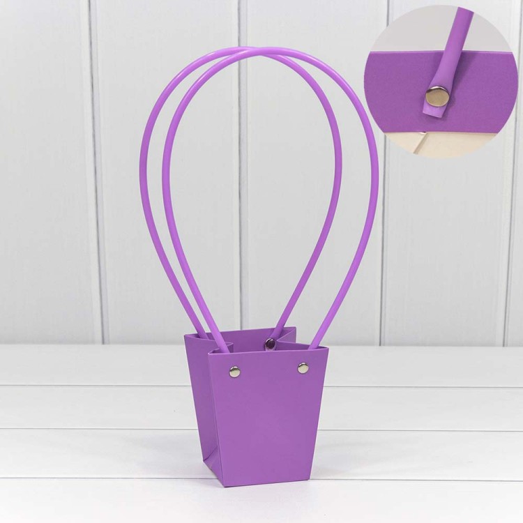 000171J/21  Пакет подарочный "Ваза для цветов" 10*9*6,5 Фиолетовый 1/10 1/300