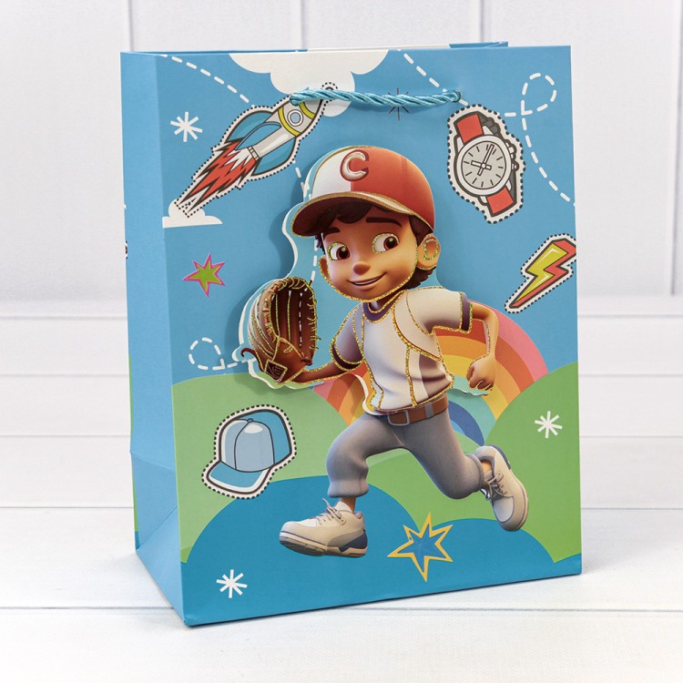 000267E	Пакет подарочный с 3D аппликацией "Детский" (микс 267) 18*23*10 210г 1/20 1/360