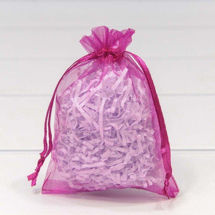 000801-8I Мешочки из органзы 9*12 см однотонные малиновый 1/100 1/5000