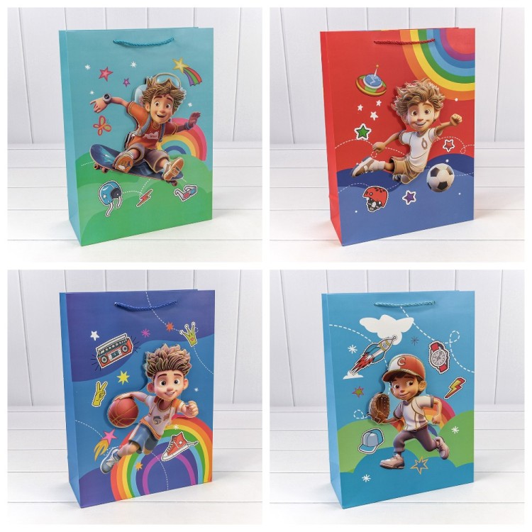 000267A	Пакет подарочный с 3D аппликацией "Детский" (микс 267) 30*41,5*12 210г 1/20 1/80